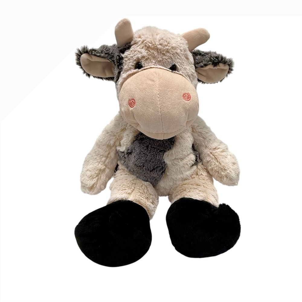 Teddy Mountain Cow Plush Bessie Mae Stuffed Animal Cream Spotted 16 inch Toy